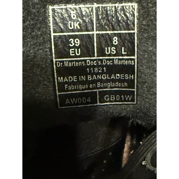 Dr Martens 11821 1460 Smooth Black Leather Combat Womens Boots Sz UK 6 US 8 - Picture 8 of 10